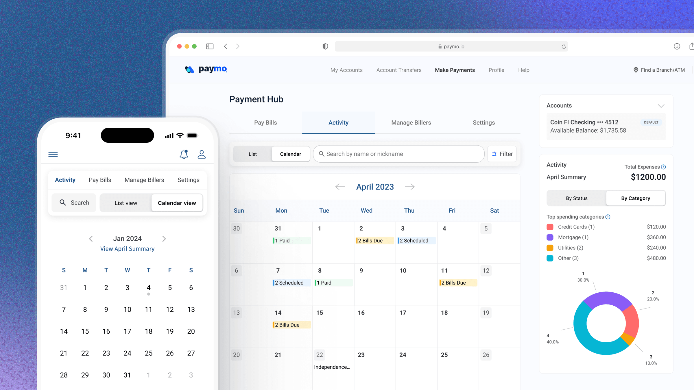 Calendar view hero screenshot