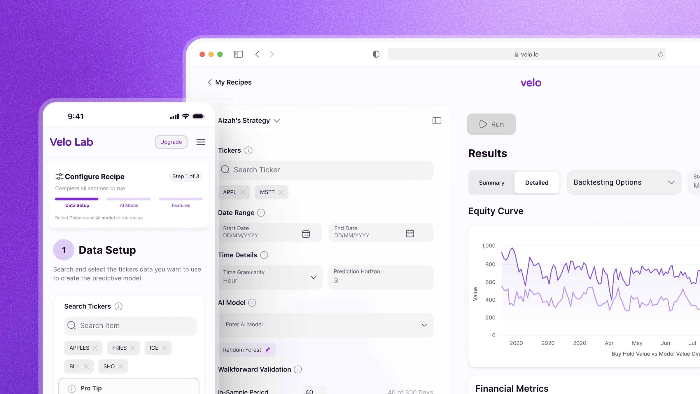 Velo Lab hero screenshot